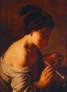 Jan lievens A youth blowing on coals. oil on canvas